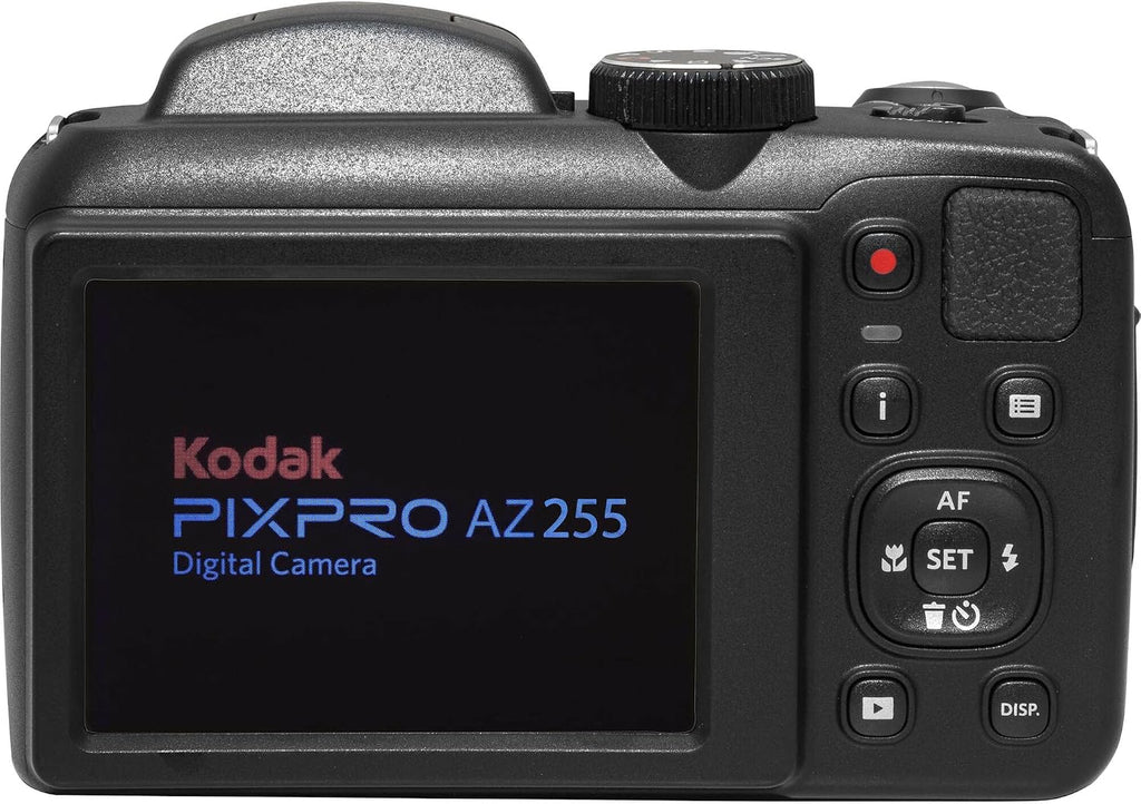 Kodak PIXPRO AZ255 Digital Camera (Black) Bundle with Point & Shoot Camera Case + 32GB SD Memory Card + Rechargeable Batteries & Charger + USB Card Reader + Table Tripod + Accessories