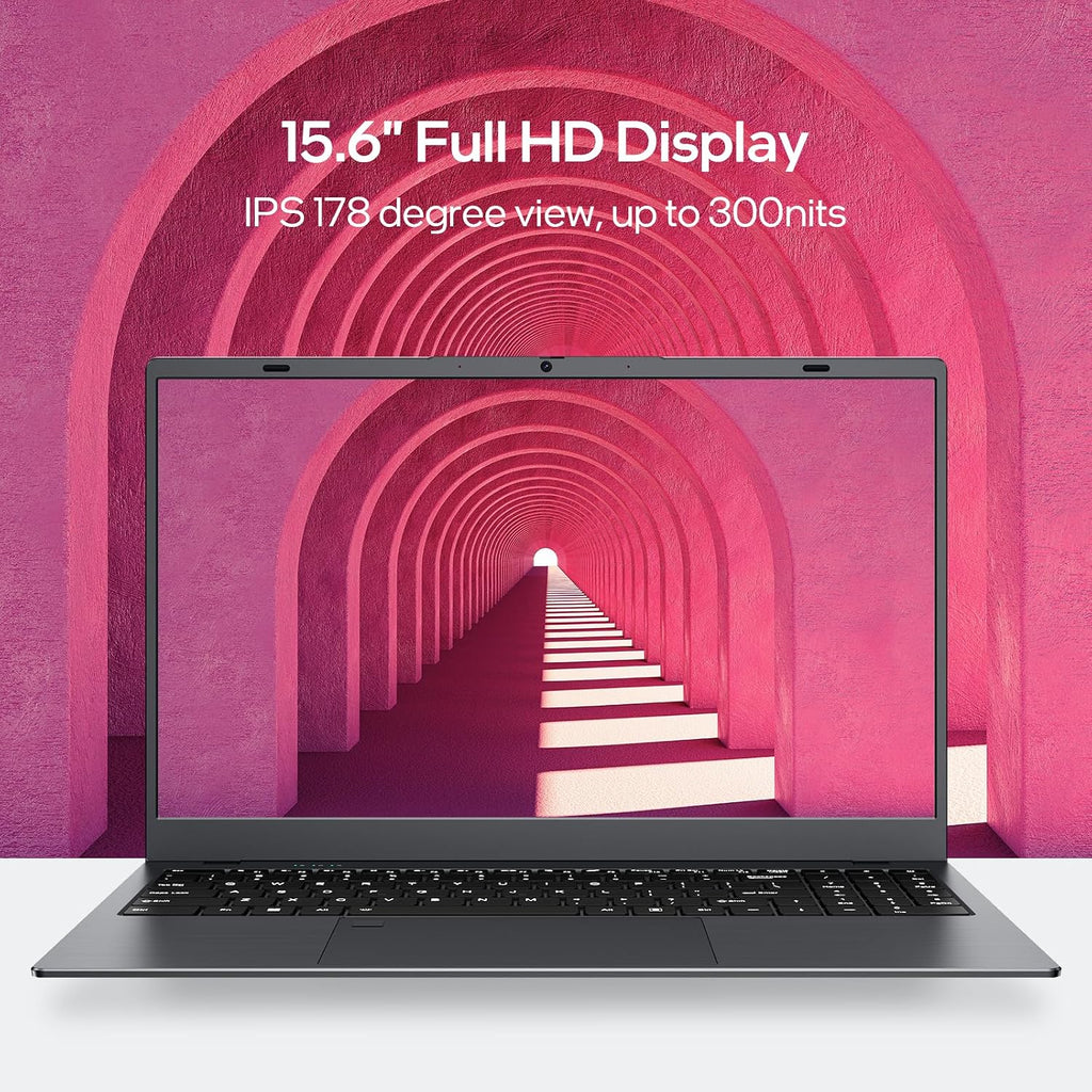 UOWAMOU 15.6-inch, 16GB RAM, 512GB SSD, FHD IPS Display Laptop Computer, N5095 Quad Core, 2.4/5G WiFi, BT4.2 Backlit and Fingerprint, Lightweight and Portable