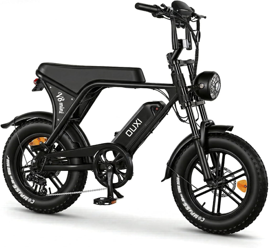 OUXI V8 Series Electric Bike for Adults, Peak 500W/1000W,20/31 MPH, 10.4/15/30 AH Removable Battery, 16''/20' Fat Tire Electric Bike,7-Speed Gear Electric Bicycles,Ebike Moped for Commuting & Off-Road