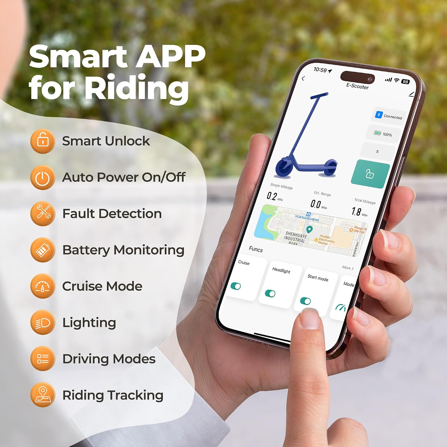 MAXSHOT Electric Scooter for Adults, 8.5/10/14' Tires, 19/22Mph, 350W/500W Motor, 21-28 Miles Range, Folding E-Scooter with Dual Suspension,APP Contro