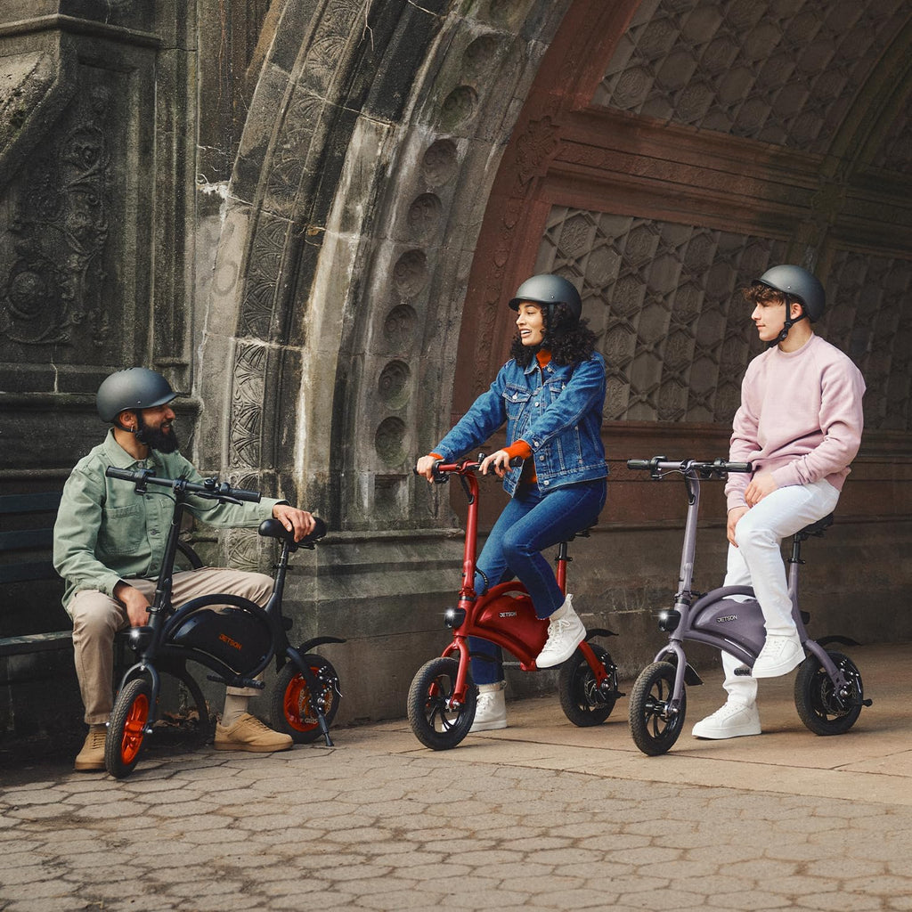 Jetson Bolt Electric Bike, Foot Pegs, Easy-Folding, Built-in Carrying Handle, Twist Throttle, Cruise Control, Up to 15.5 MPH, Range Up to 15 Miles, Ages 13+