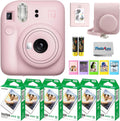 Fujifilm Instax Mini 12 Instant Camera Bundle with Fujifilm Instax Mini Instant Film Value Pack (60 Sheets) with Accessories Including Protective Case, Strap, Photo Album (Blosssom Pink)