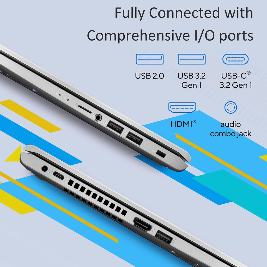 ASUS Vivobook 15.6' FHD Laptop, AMD Ryzen 3 3250U, 8GB RAM, 128GB SSD, Windows 11 Home, Transparent Silver, M515DA-WS33