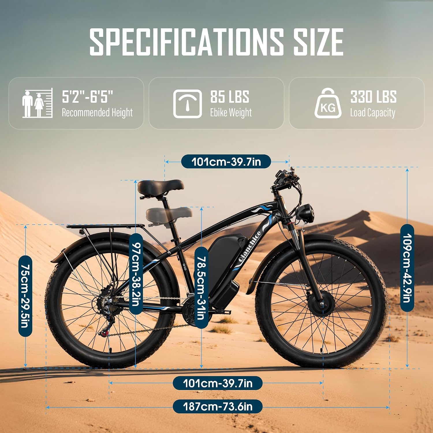 Dual Motor Electric Bike for Adults-6000W Peak, 52V 34AH Battery, 40-45MPH 100 Miles Long Range Ebike, Fat Tire 24 Inch, 7-Speed Hydraulic Brake, Electric Bicycles for Mountain Commuter