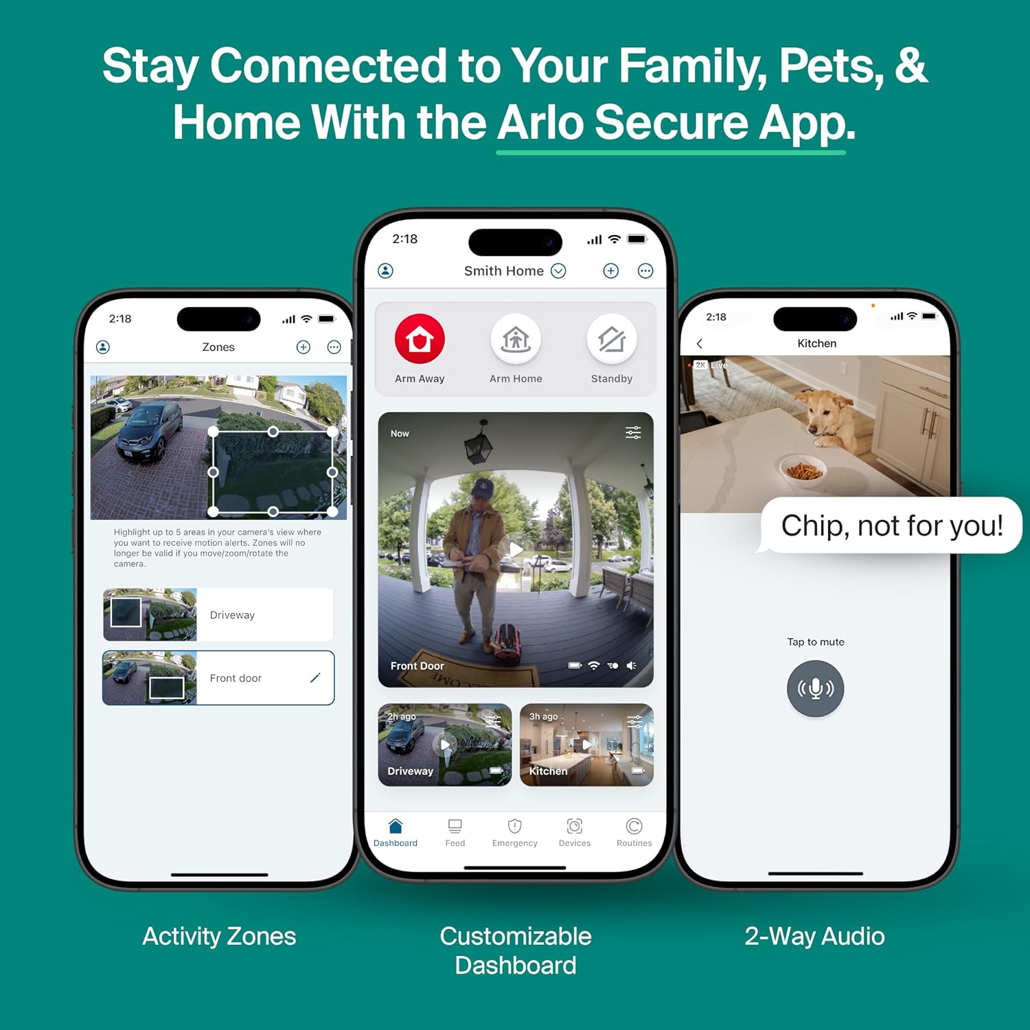 Arlo Essential Security Camera Wireless Outdoor 2K (3rd Gen, 2025 Release) - Battery Power, Person Recognition, Package Detection, Animated Preview, 1-Month Trial of Secure Plan, 3 Cam, White