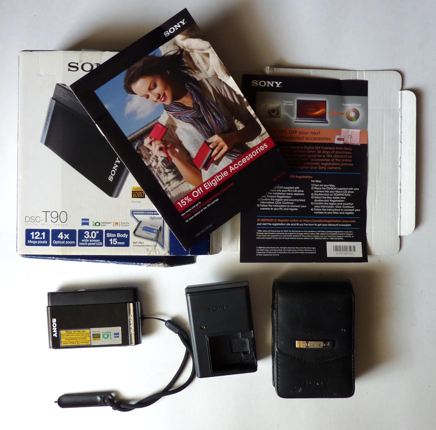 Sony Cyber-shot DSC-T90 12.1MP Digital Camera with 4x Optical Zoom and Super Steady Shot Image Stabilization (Black)