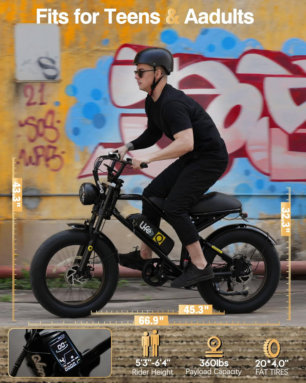 Qlife Electric Bike for Adults/Teens Spark-1500W Peak Motor 20' Fat Tires 28MPH(Unlock to 35MPH) Dirt Bike, 624-1248Wh Removable Battery Ebike, Dual Suspension & Brakes Motorcycle, 21-Speed Bicycle