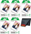Fujifilm Instax Mini Film for Instant Camera (100 Photo Exposure) Bundle with 6AVE Microfiber Cleaning Cloth