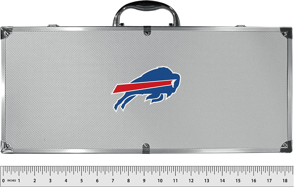 NFL Siskiyou Sports Fan Shop Buffalo Bills Steel Tailgater BBQ Set w/Case 8 piece Gray