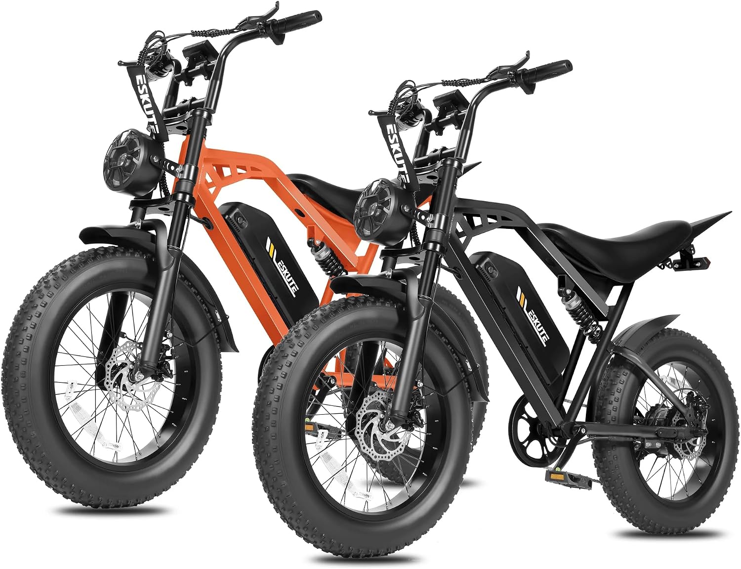 ESKUTE V200 Electric Dirt Bike for Adults,52V20.8Ah Battery,20' x4.0 Fat Tire,32MPH,NFC Unlock Color Display,7-Speed Dual Suspension,Dirt E-Bike,80 Miles, Streamlined Frame, E-Bike for Youth & Adults