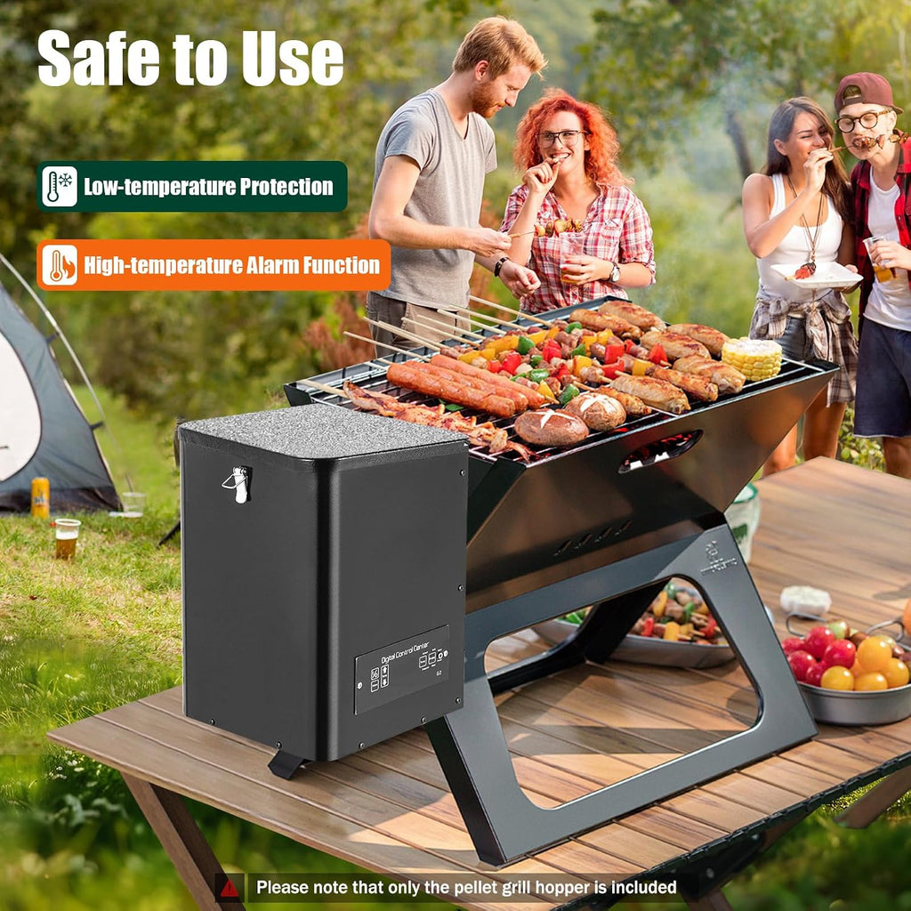 Pellet Smoker Hopper Assembly Kit, Pellet Smoker Conversion Kit Digital Temperature Controller Part for BBQ, Smoke, Bake, Roast, Braise, Grill