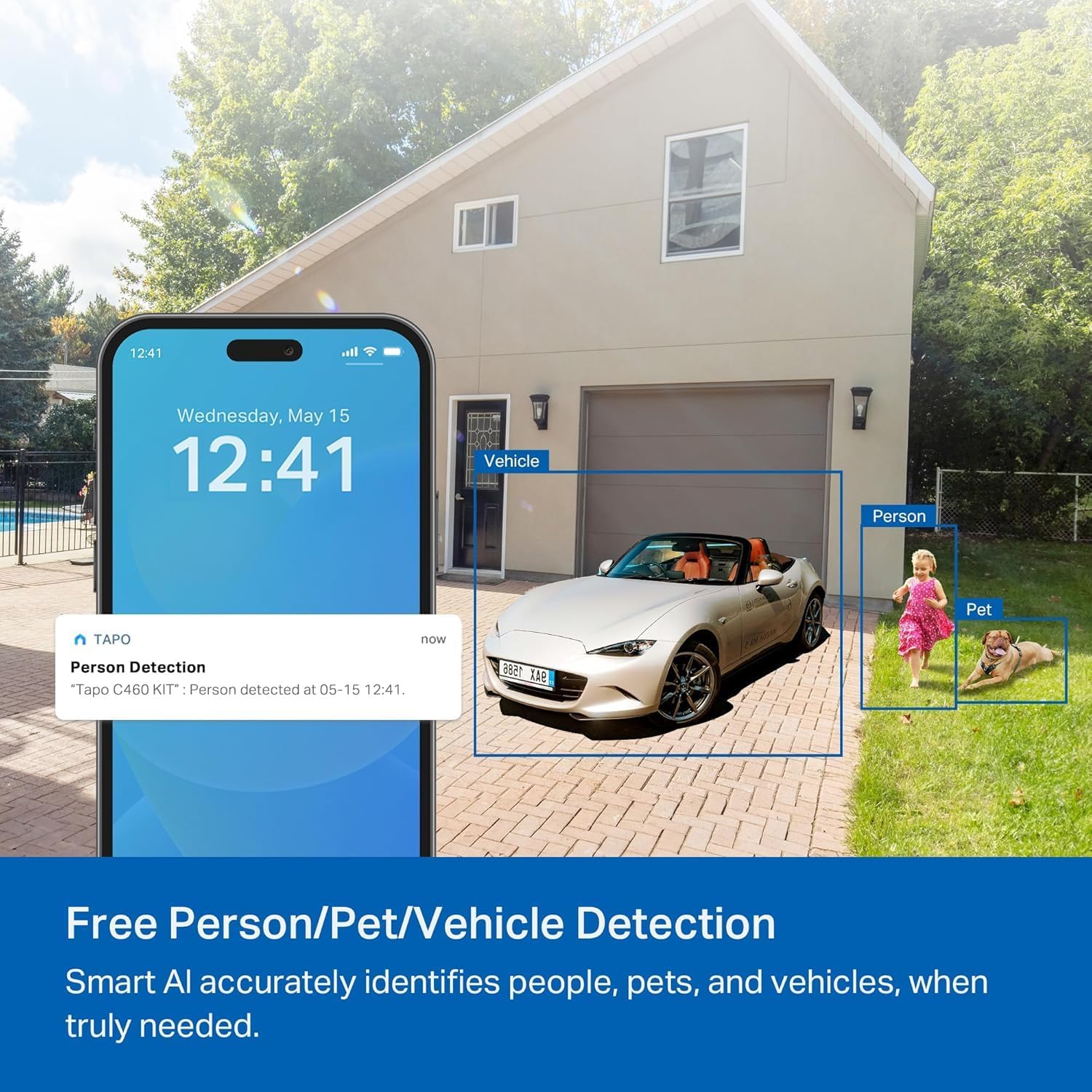 Tapo MagCam 4K Outdoor Wireless Security Camera – Battery Power with Solar, Magnetic Mount, Person/Vehicle Detection, Subscription-Free SD or Optional Cloud, Compatible with Alexa, C460 KIT (3-Pack)