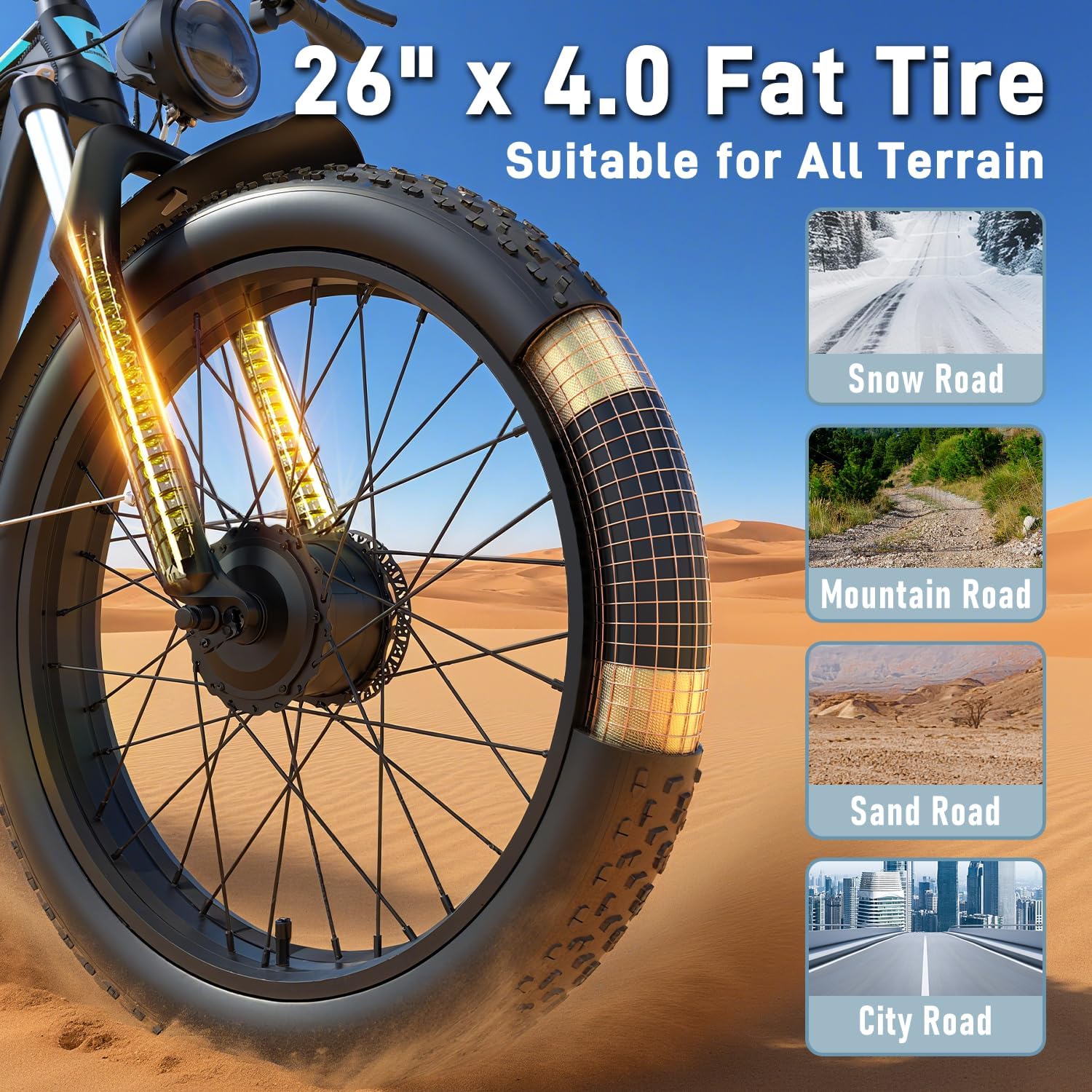 Electric Bike for Adults 51MPH 36Ah 52V Fast Ebike 6000W Peak Dual Motors 26' Full Suspension Fat Tire E Bikes for Men with Hydraulic Brake 130 Miles Electric Bicycle