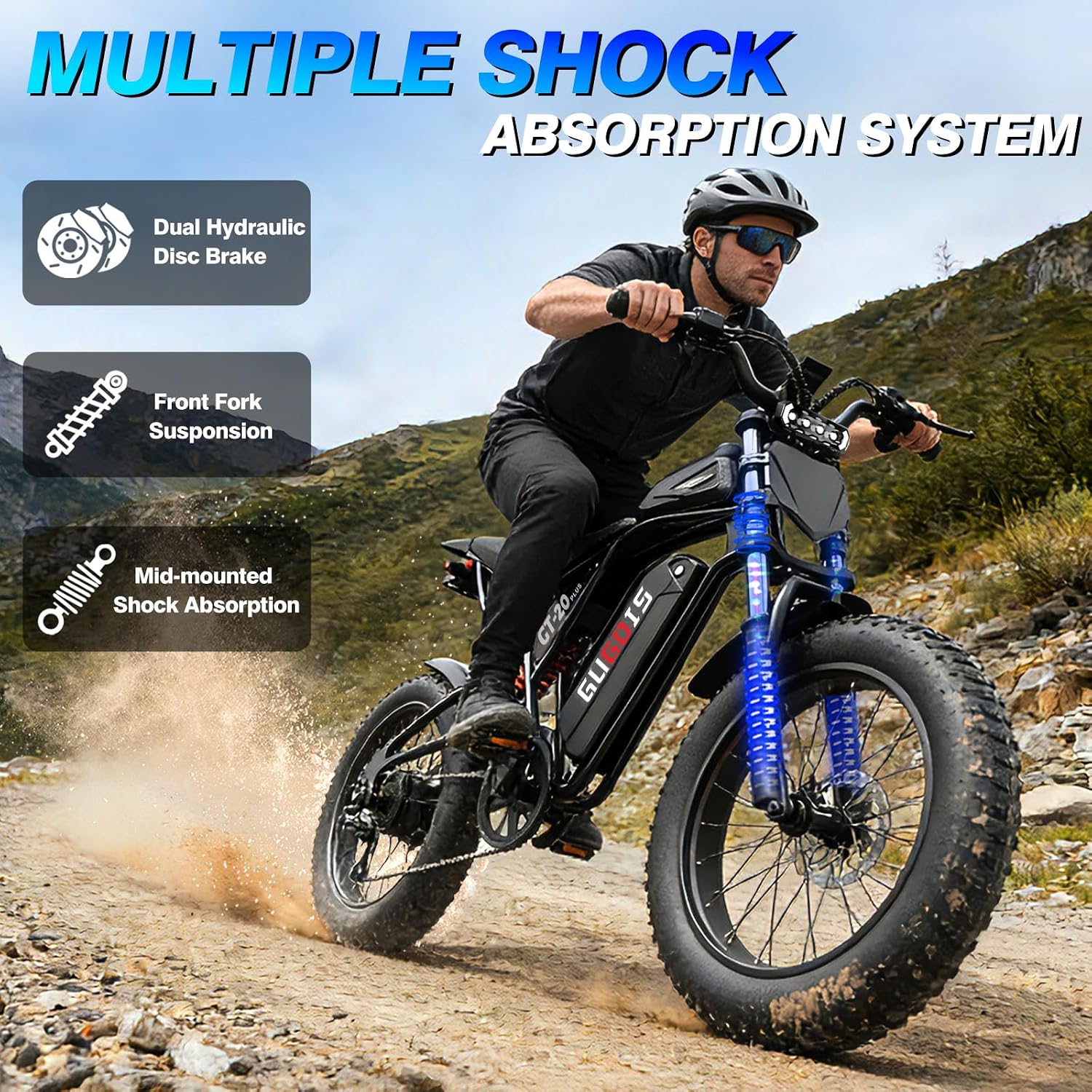 Electric Bike for Adults,1000/1500W, 30/35MPH, 48V 15.6/20AH Battery, Max 30-60 Miles Electric Dirt Bike, 20' Fat Tire Ebikes, UL2849&GCC Certified Electric Motorcycle for Mountains, Snow, Sand, Road