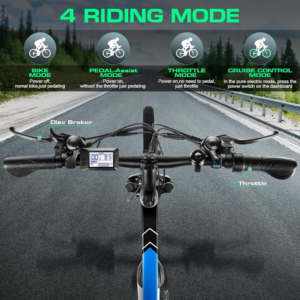 Vivi Electric Bike for Adults, Peak 750W Ebike 26' Electric Mountain Bike, 20MPH Adult Electric Bicycles Commuter Ebike with 48V Battery, Up to 50 Miles, 21 Speed, SGS Certified to UL2849