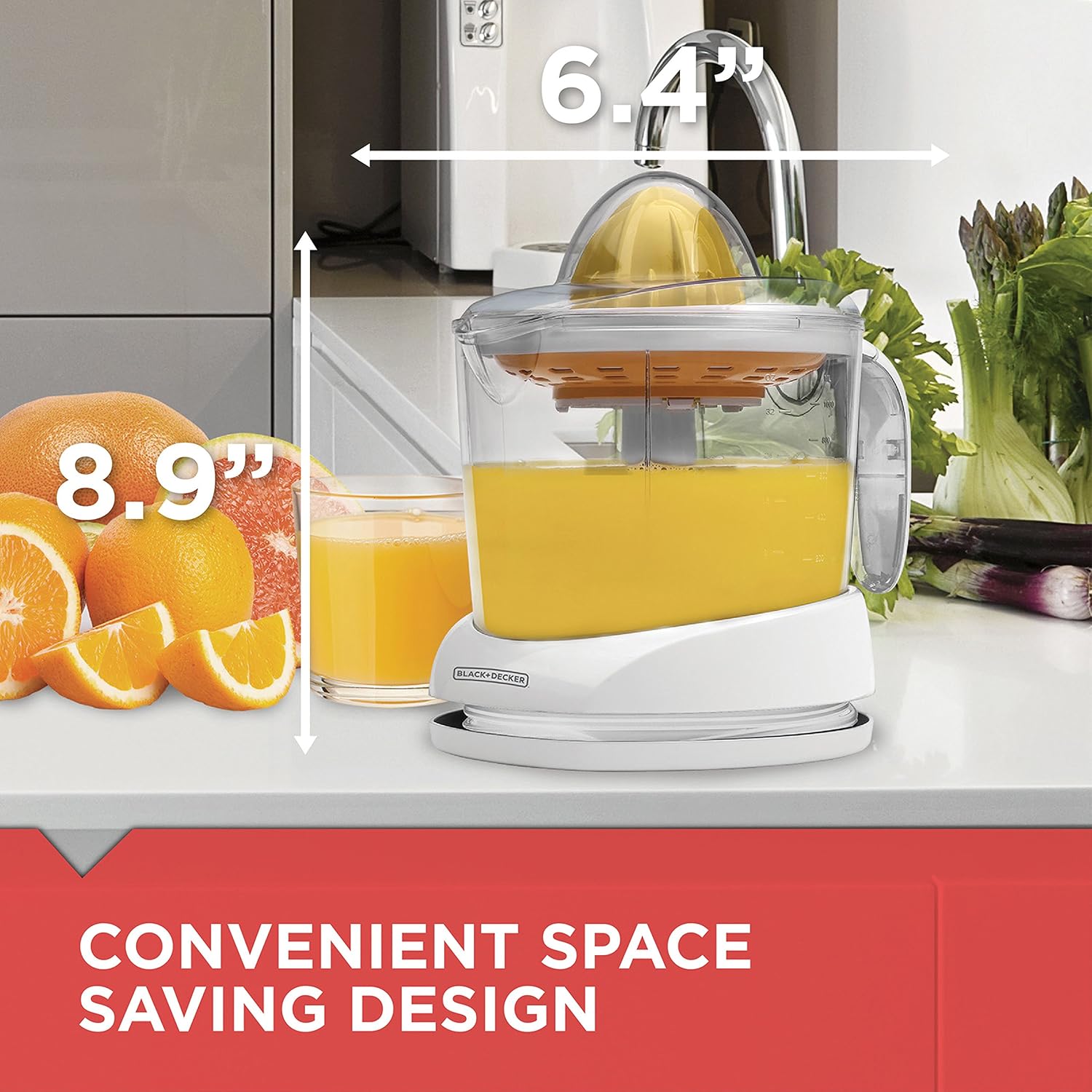 BLACK+DECKER 32oz Electric Citrus Juicer,CJ625,Pressure Activated,Adjustable Pulp Control,Dishwasher-Safe,(Pack of 4)