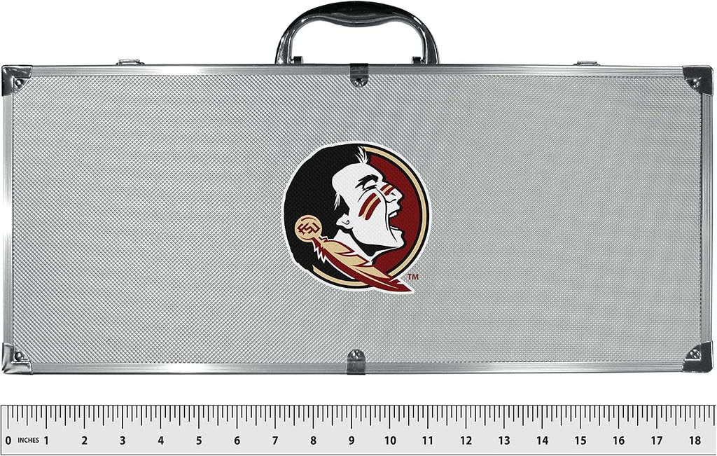 NCAA Siskiyou Sports Fan Shop Florida State Seminoles Steel Tailgater BBQ Set w/Case 8 piece Gray