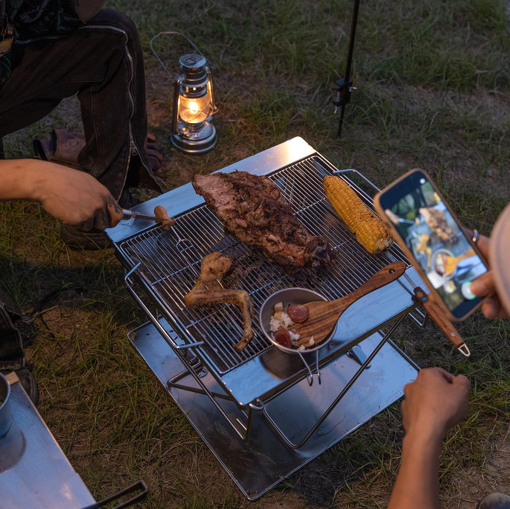 Campingmoon BBQ Grill Fire Pit Foldable Stainless Steel - Extra Large MT-055