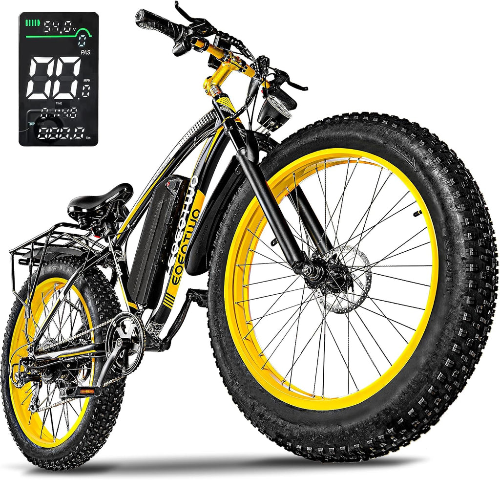 Electric Bike for Adults,1500W Peak Motor E Bikes, 26' Fat Tire Electric Bicycle, 28+ MPH 60 Miles Electric Mountain Bike, Removable Battery, Dual Brake, 7 Speed