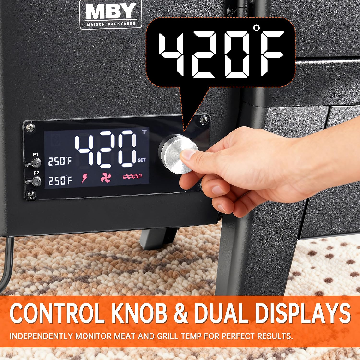 Vertical Pellet Smoker with Cover & Meat Probe, 4-Rack Electric BBQ Smoker Grill, 616 sq in Cooking Space, Digital LED Temperature Control for Outdoor Smoking Ribs, Brisket, Chicken & Sausage