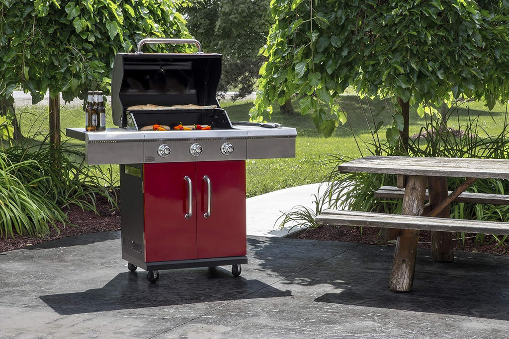 3 Burner Red LP Gas Grill