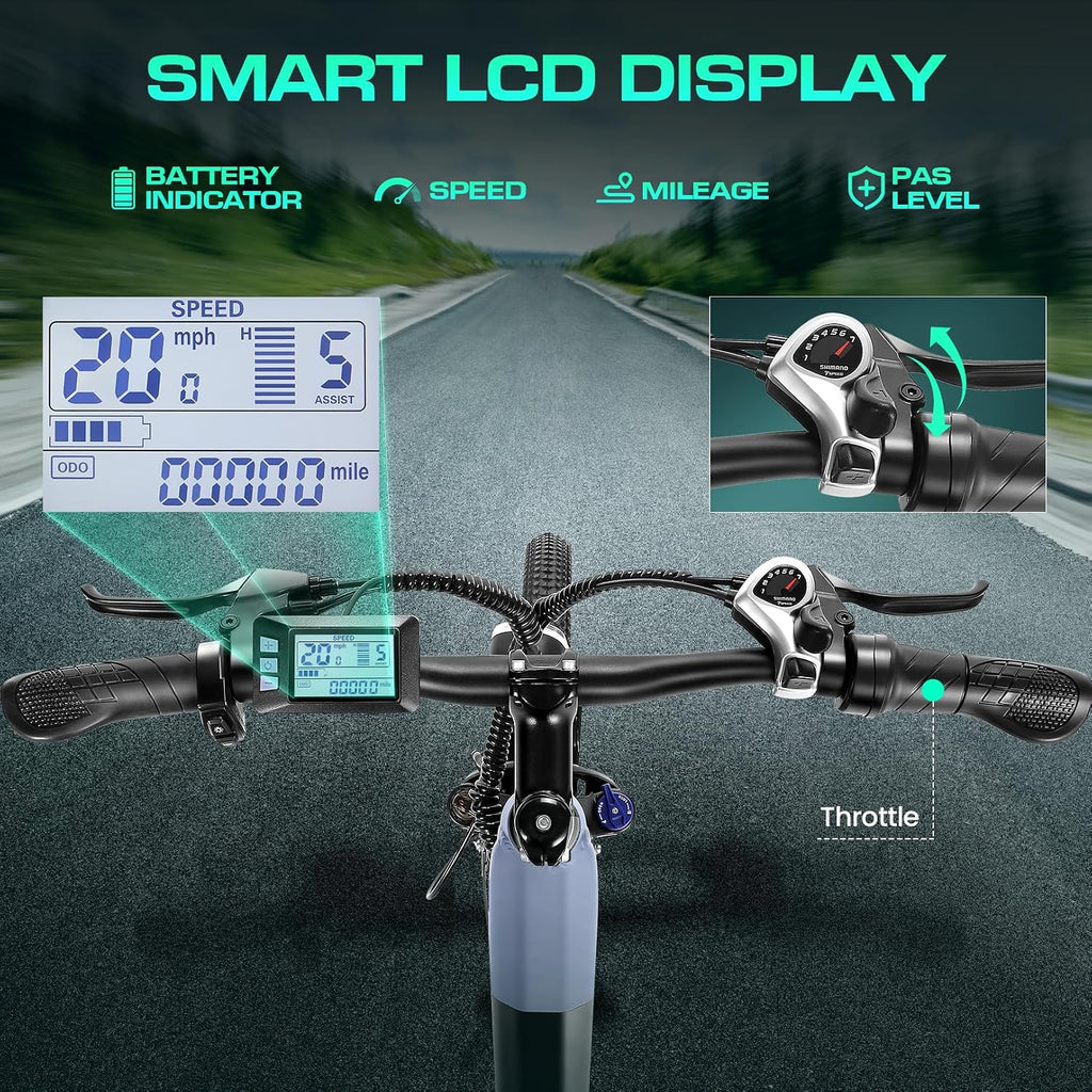 Wooken Electric Bike for Adults, 1000W Peak Ebike, 26' x 2.1' Tire Step Through Electric Bike, City Cruiser Ebike with 48V 10.4/15Ah Removable Battery, 7 Speed, SGS Certified to UL2849