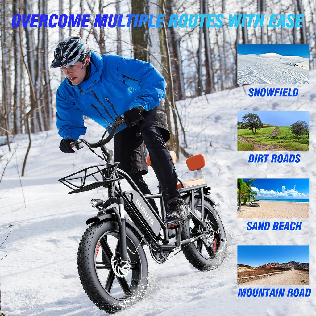 Electric Bike for Adults, 16'/20' Tire E-Bike with 750W/1000W Peak Motor, 48V Removable Battery, Up to 45/60 Miles Range & 28/30MPH, Folding Electric Bike for City and Outdoor Ride