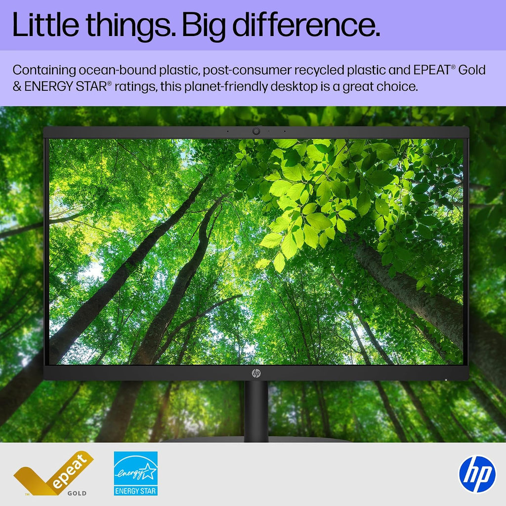 HP 21.45 inch All-in-One Desktop PC, FHD Display, Intel Processor N200, 8 GB RAM, 512 GB SSD, Intel UHD Graphics, Windows 11 Home, Jet Black, 22-dg0340 (2025)
