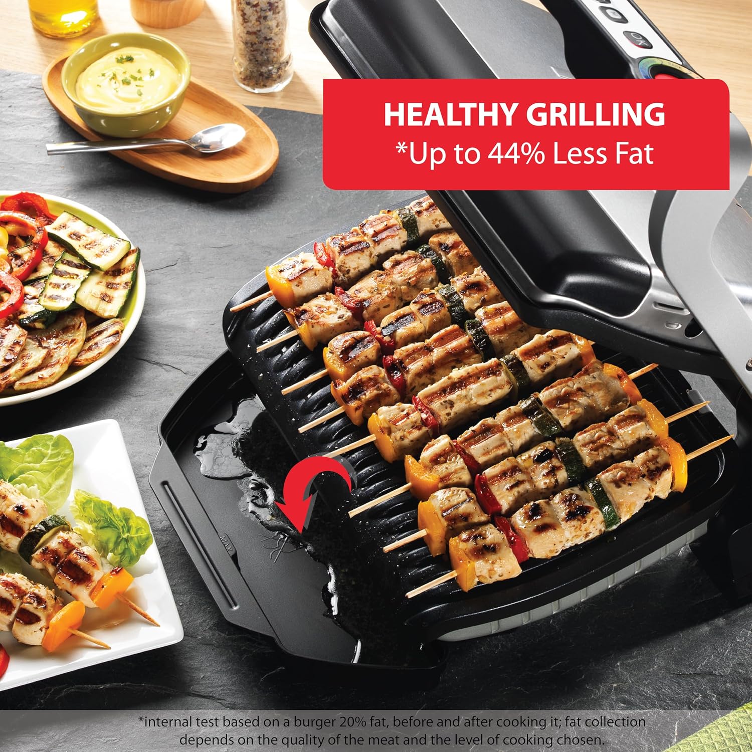 T-Fal OptiGrill Stainless Steel Electric Grill, 4 Servings, 6 Automatic Cooking Modes, Intelligent Grilling, Rare to Well-Done, Panini Press, Nonstick Removable Plates, Indoor, Silver