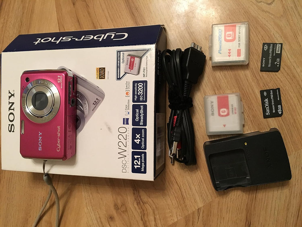 Sony Cybershot DSC-W220 12MP Digital Camera with 4x Optical Zoom with Super Steady Shot Image Stabilization (Light Blue) (OLD MODEL)
