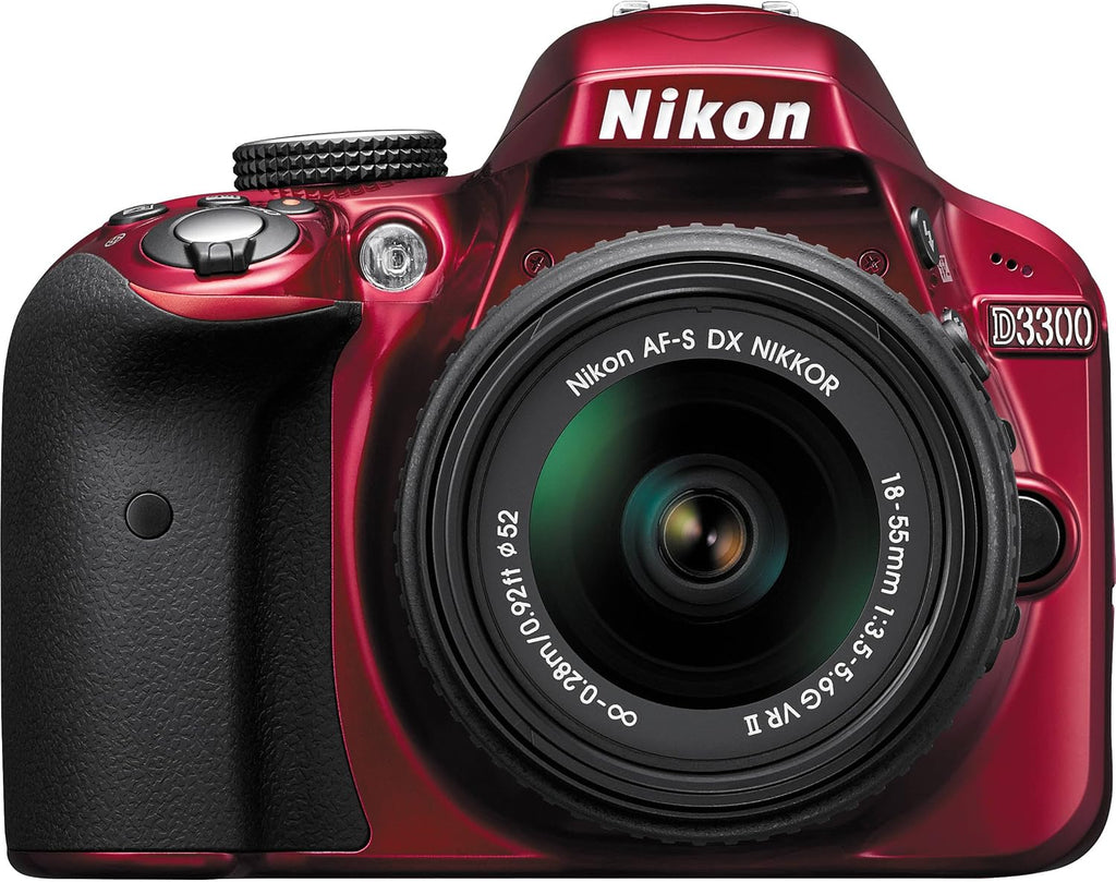 Nikon D3300 24.2 MP CMOS Digital SLR with Auto Focus-S DX NIKKOR 18-55mm f/3.5-5.6G VR II Zoom Lens (Red)