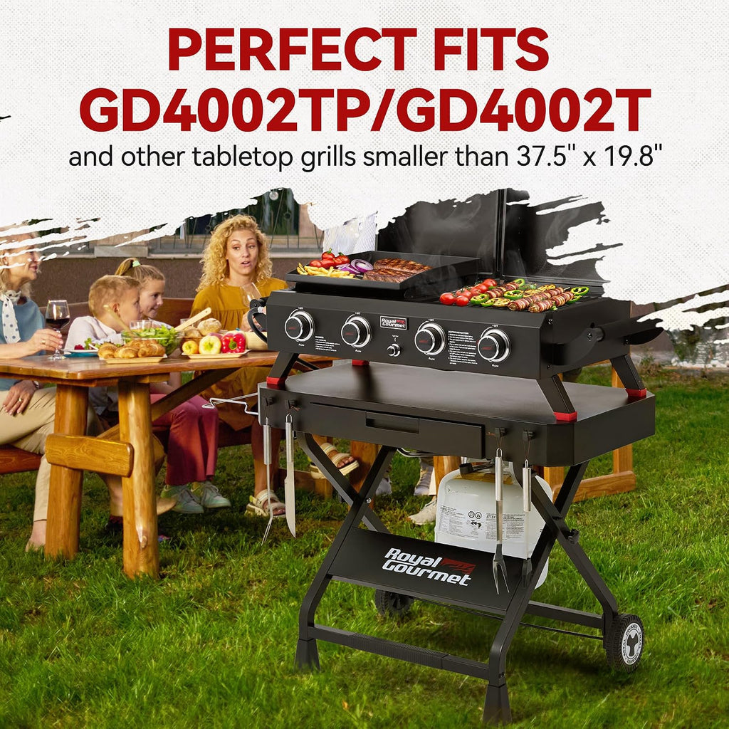 GD3701 Portable Collapsible Grill Stand for GD4002TP & GD4002T, Folding Grill Cart Trolley for Outdoor Cooking Camping, Tailgating & Patio, BBQ Stand Trolley, Black