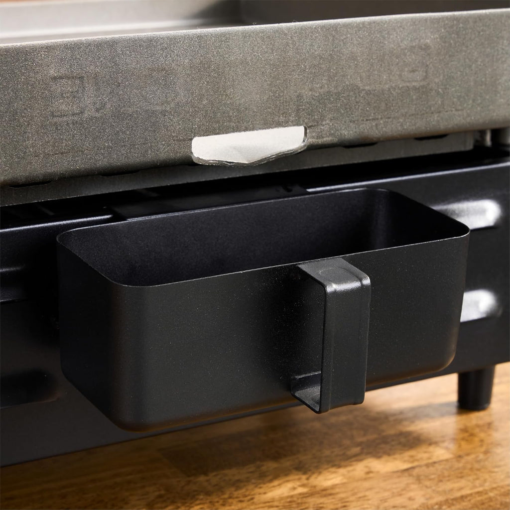 Blackstone 1971 Original 17' Tabletop Griddle with Stainless Steel Front Plate, Powder Coated Steel, Black