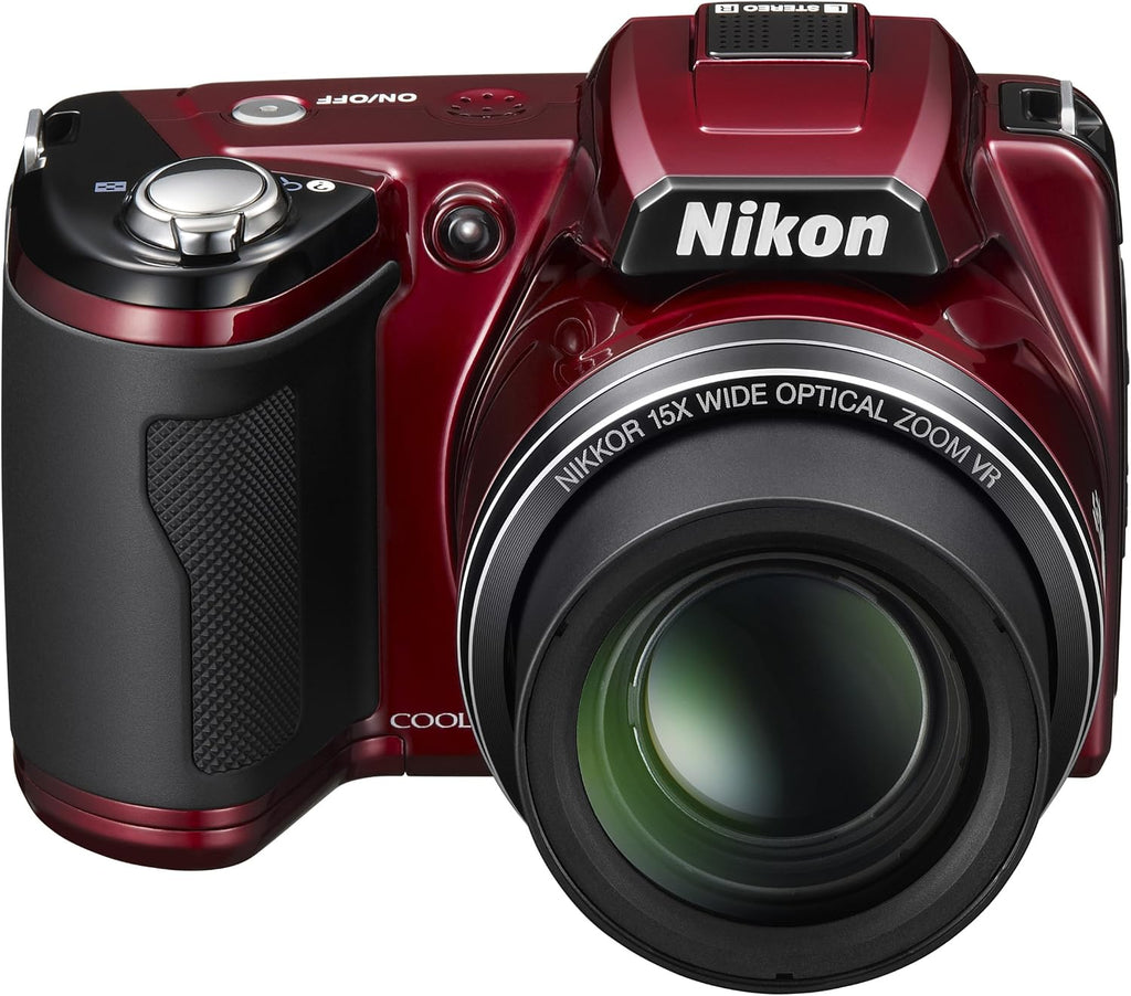 Nikon Coolpix L110 12.1MP Digital Camera with 15x Optical Vibration Reduction (VR) Zoom and 3.0-Inch LCD (Red)