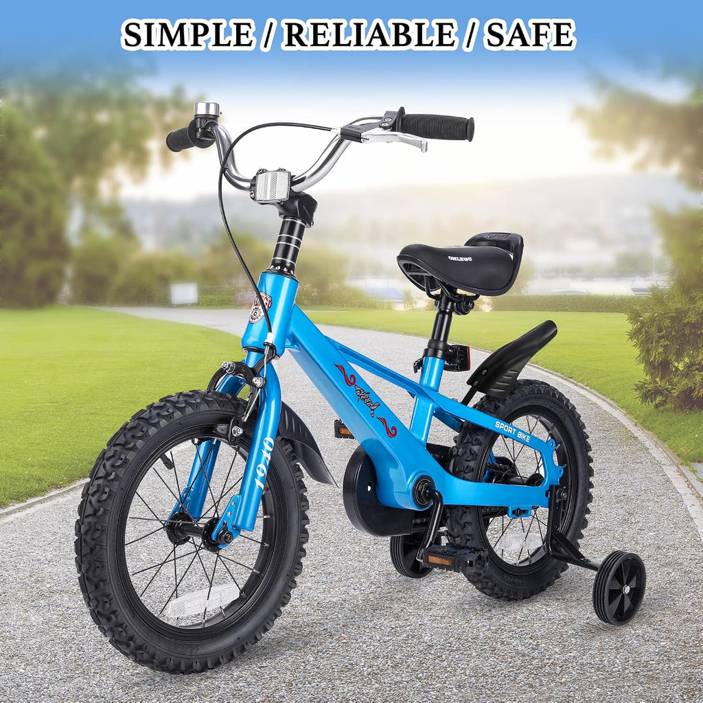 Kids Bike for Boys Ages 3-7, 14-16 Inch Bicycle with Training Wheels, Easy to Assemble, Safe Ride, Vibrant Colors, for Beginner Riders