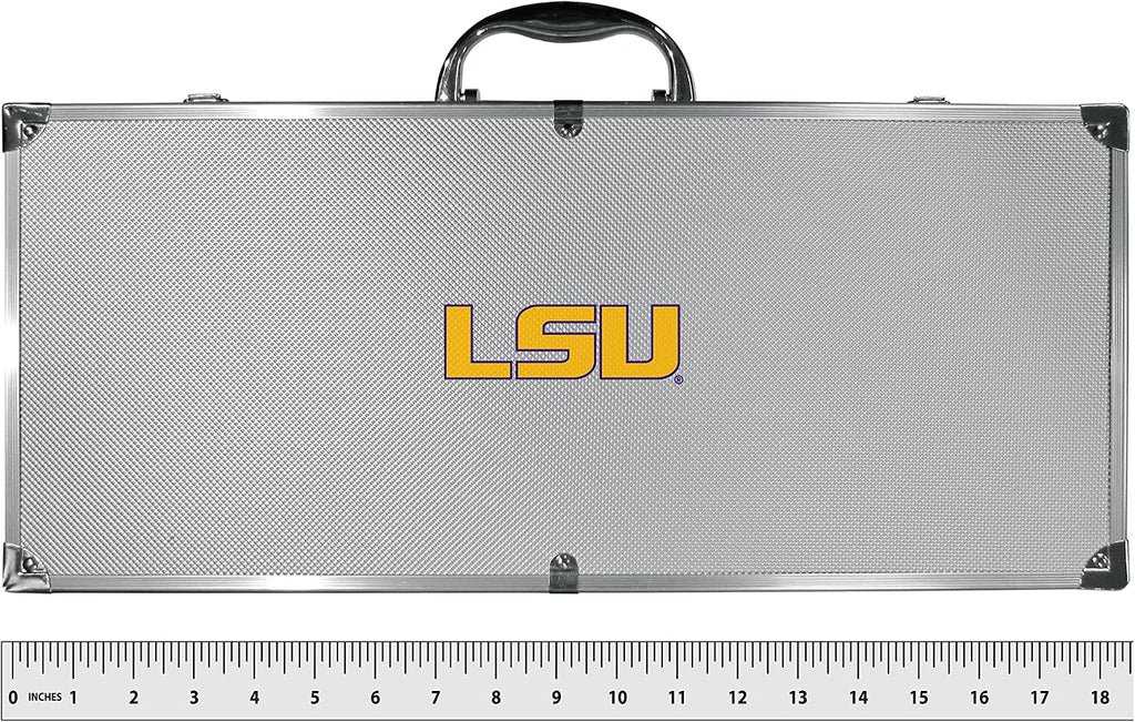 NCAA Siskiyou Sports Fan Shop LSU Tigers Steel Tailgater BBQ Set w/Case 8 piece Gray