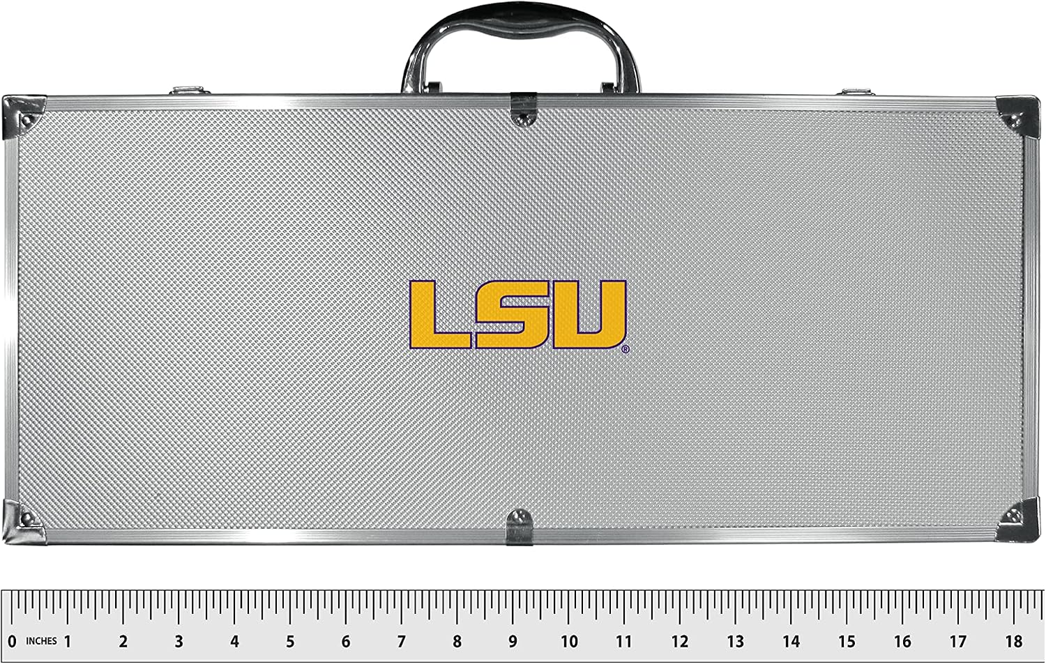 NCAA Siskiyou Sports Fan Shop LSU Tigers Steel Tailgater BBQ Set w/Case 8 piece Gray