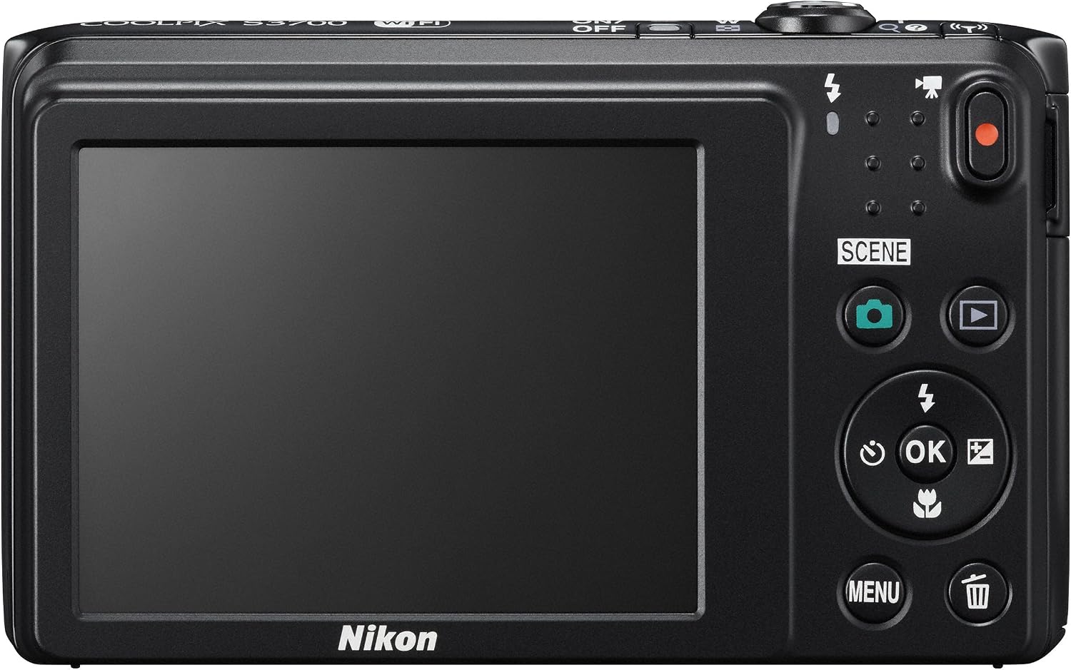Nikon Digital Camera COOLPIX S3700 Black Optical 8X Zoom 20.05 Million Pixels S3700BK