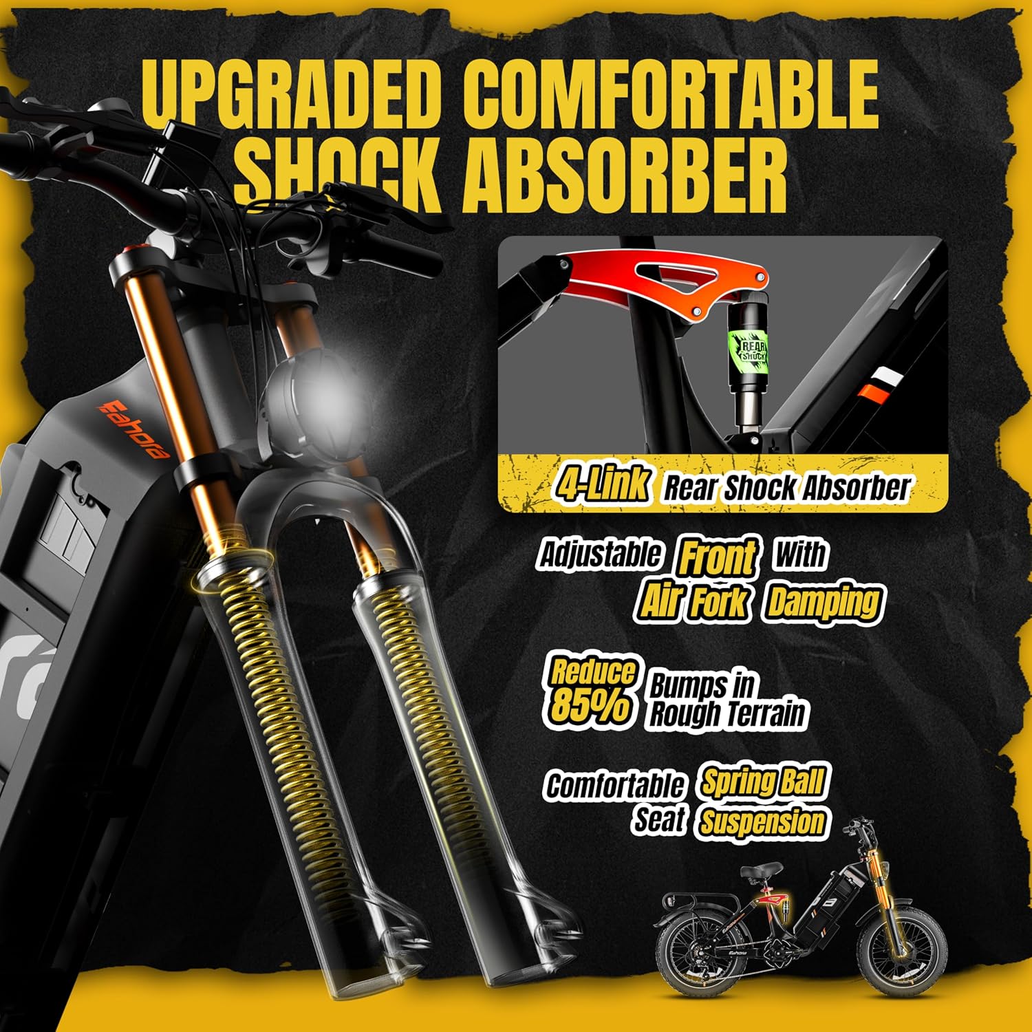 eAhora Juliet Pro 2/Juliet 2/Juliet Electric Bike for Adults 43Mph Peak 5400W/1700W/1200W Dual Motor Ebike 60V-52V 70Ah-60Ah 200+Miles Long Range Fat Tire Full Suspension Mountain Bike, E Bike
