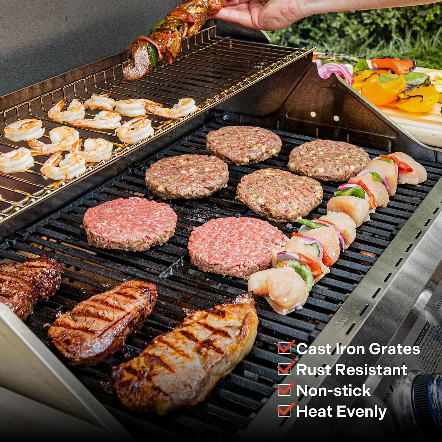 Monument Grills Larger 4-Burner Propane Gas Grills Stainless Steel Cabinet Style with Infrared Side Sear Burners & Side Burners with Smoke Box(2 items)