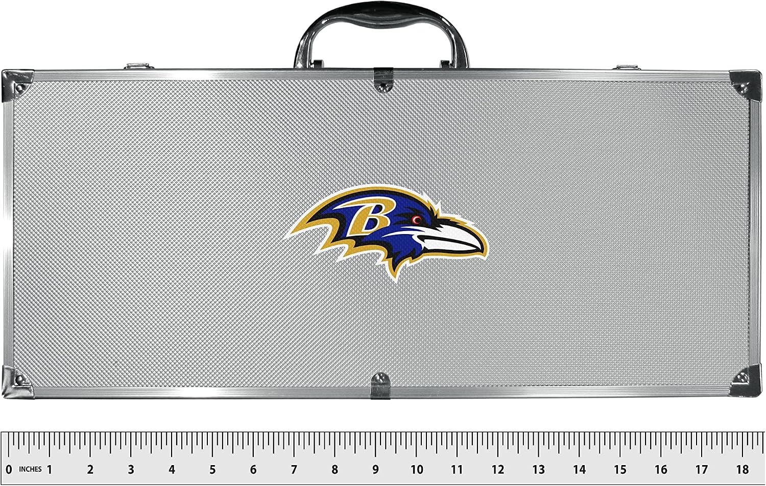 NFL Siskiyou Sports Fan Shop Baltimore Ravens Steel Tailgater BBQ Set w/Case 8 piece Gray