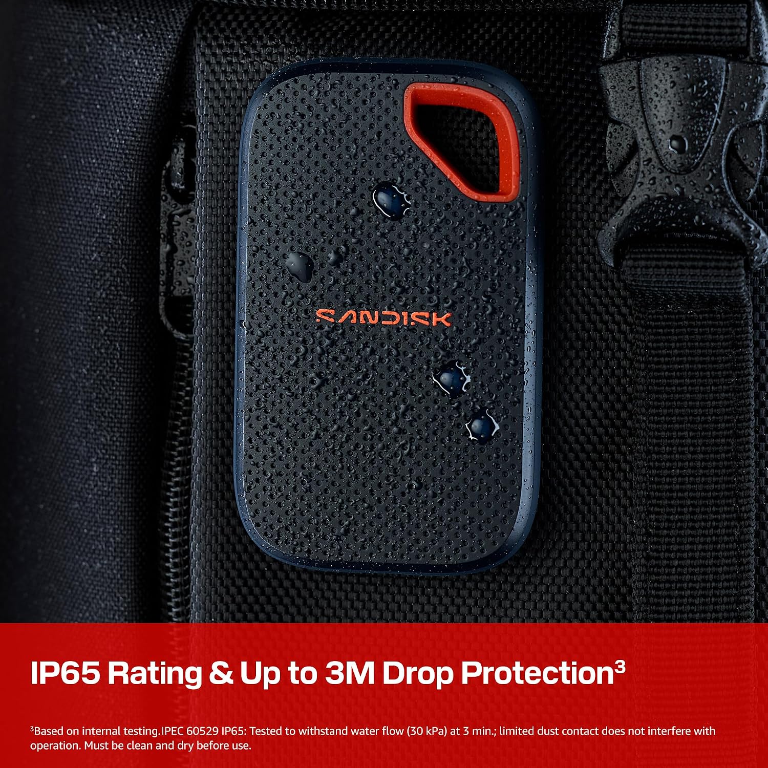 SANDISK 1TB Extreme Portable SSD (New Model) - up to 2000MB/s Transfer speeds, USB Type-C connectivity, Reliable Durability - Black - SDSSDE70-1T00-G25