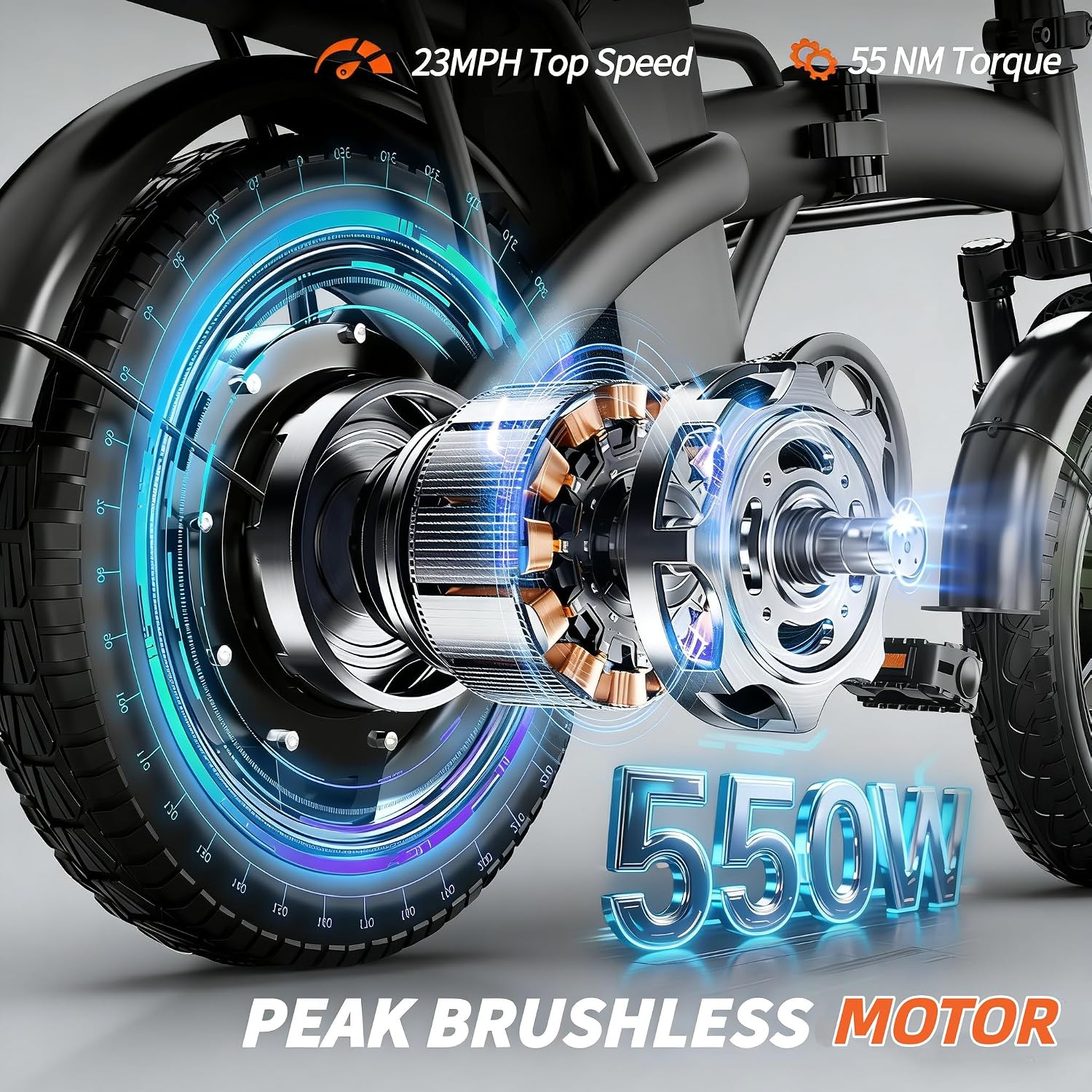 Folding Electric Bike for Adults and Teens, 350W Peak Motor, 19.88MPH E Bikes, 35 Miles PAS Range, 48V Battery, 14' Foldable Mini Commuting Electric Bicycle, UL 2849 Certified, 3-Level Pedal Assist