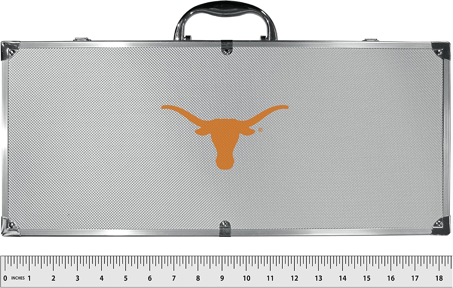 NCAA Siskiyou Sports Fan Shop Texas Longhorns Steel Tailgater BBQ Set w/Case 8 piece Gray