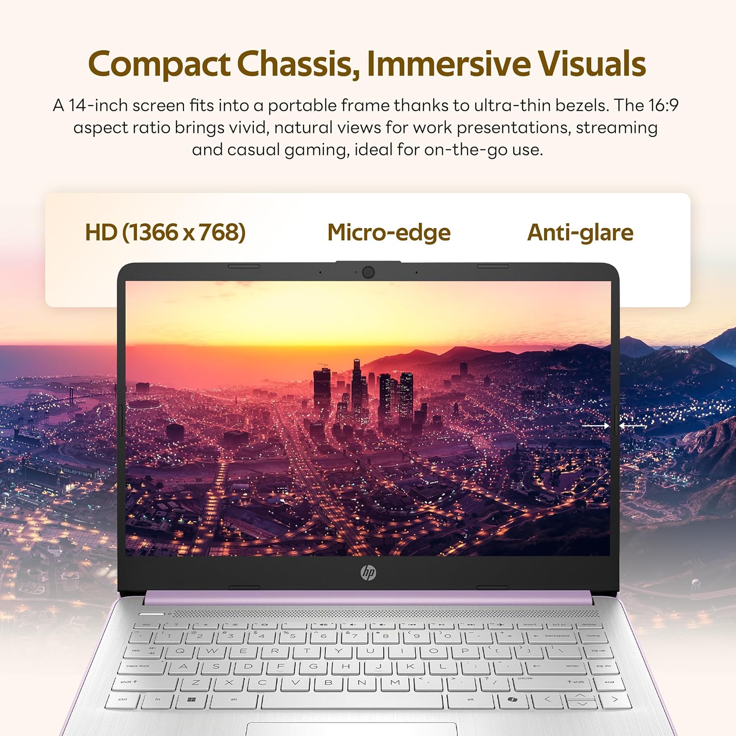 HP Flagship 14' HD Student&Business Laptop with AI Copilot, 13th Gen Intel 4-Core, 4GB RAM, 1.12TB Storage (128GB UFS + 1TB Docking Station), 1 Year Office 365, Wi-Fi 6, Win 11 S, Lavender Purple