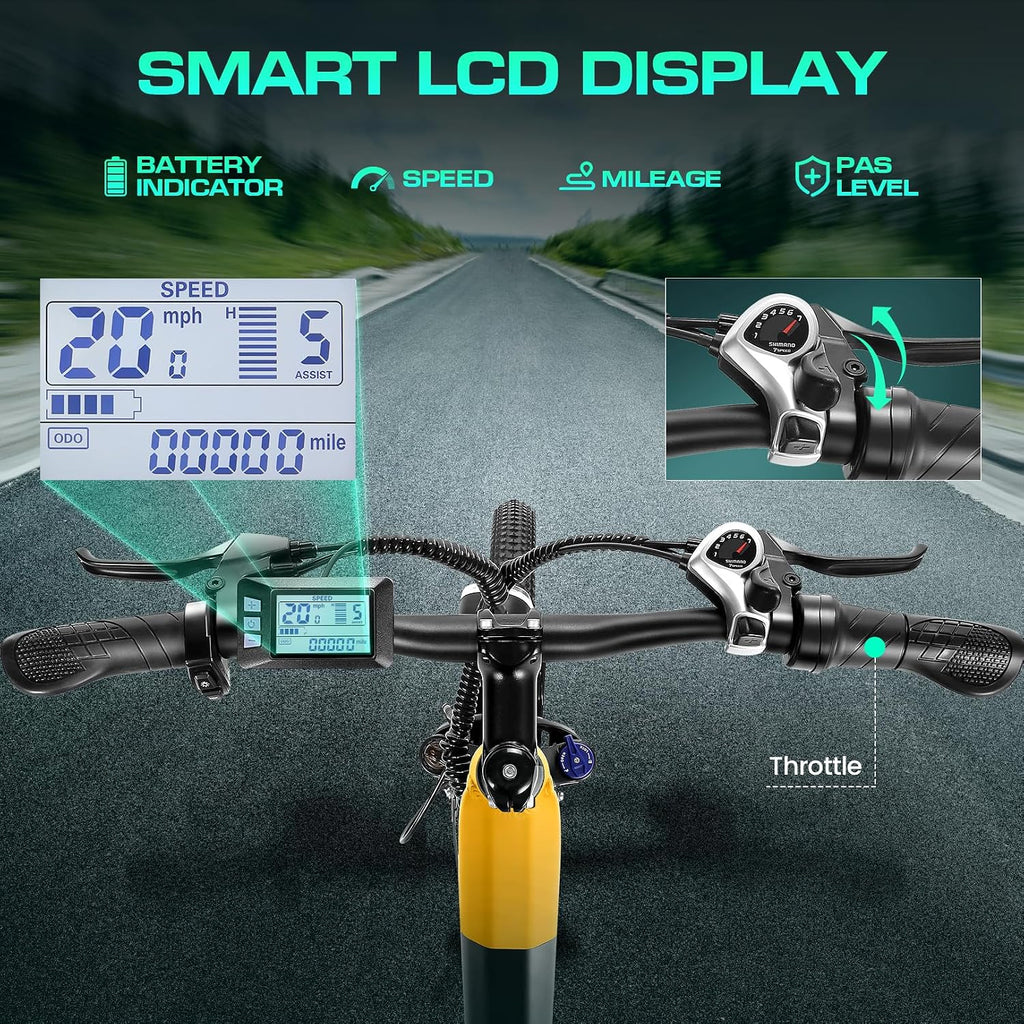 Wooken Electric Bike for Adults, 1000W Peak Ebike, 26' x 2.1' Tire Step Through Electric Bike, City Cruiser Ebike with 48V 10.4/15Ah Removable Battery, 7 Speed, SGS Certified to UL2849