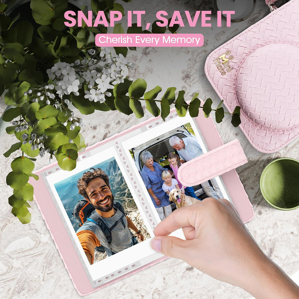 Fujifilm Instax Mini 12 Instant Camera Blossom Pink + Minimate Custom Designed Case + Fuji Instax Film 10 Sheets & Photo Album