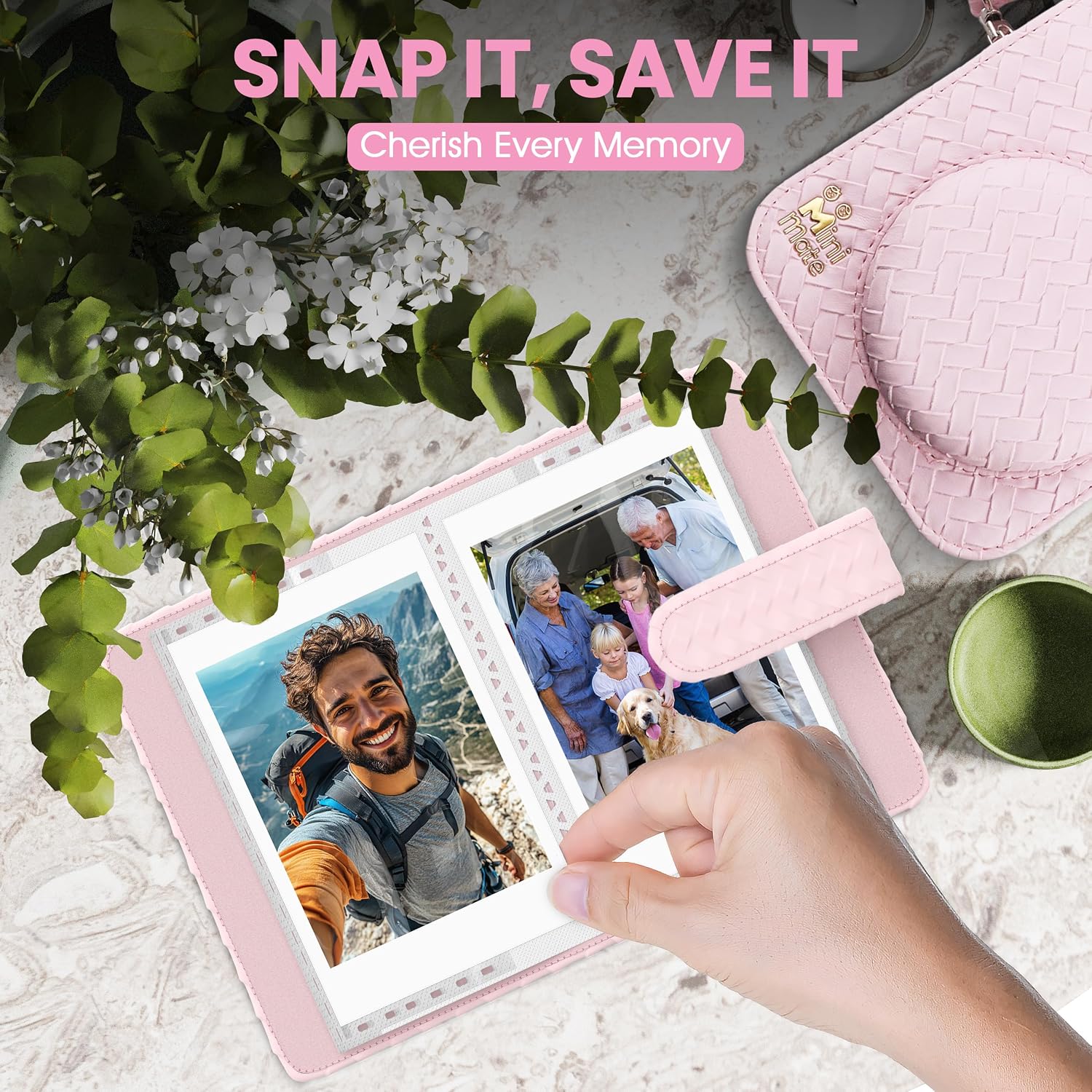 Fujifilm Instax Mini 12 Instant Camera Blossom Pink + Minimate Custom Designed Case + Fuji Instax Film 10 Sheets & Photo Album