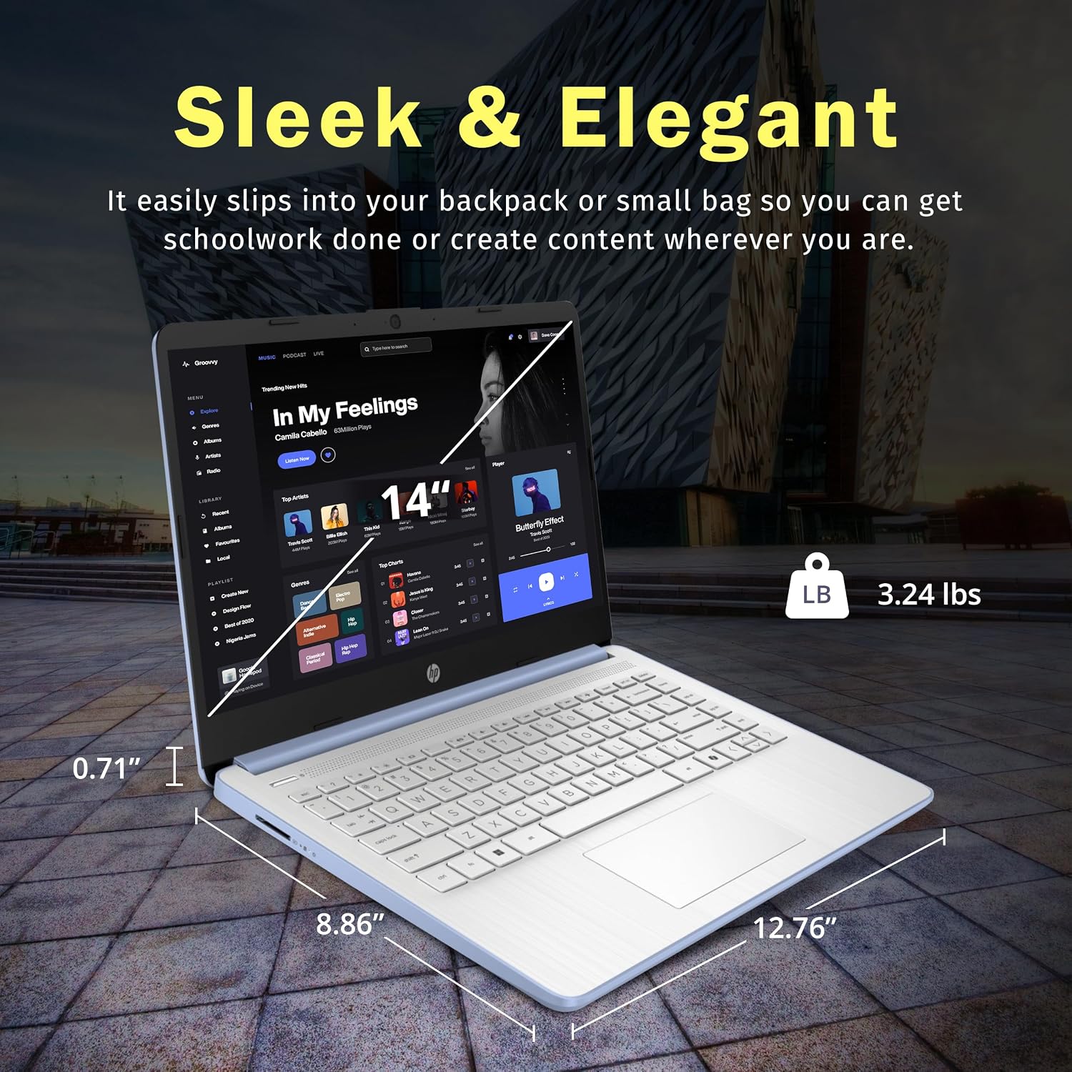HP Stream 14' HD BrightView Laptop, Intel Celeron N150, 16GB RAM, 288GB Storage (128GB UFS + 160GB Docking Station Set), Intel UHD Graphics, 720p Webcam, Wi-Fi, 1 Year Office 365, Win 11 S, Blue