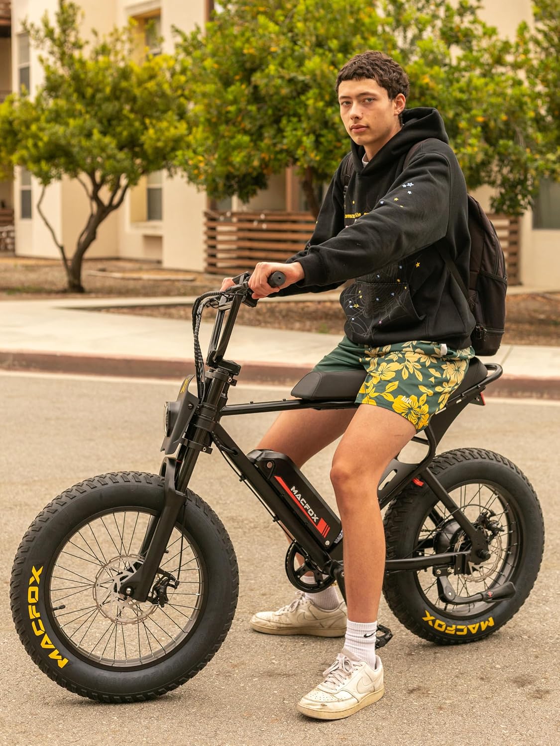 MACFOX X1S Electric Bike for Adults - Peak Power 750W, 20MPH High-Speed Commuter Ebike, 38 Mile Range, 20' All-Terrain Fat Tires with Front Suspension, Off-Road/Campus E-Bicycle (Class 2/Black)